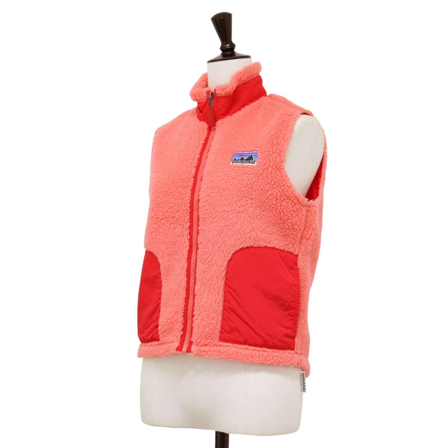 キッズ レトロX ベスト / ショート丈 スタンドカラー ジップアップ ボア フリース