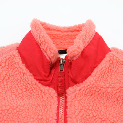 キッズ レトロX ベスト / ショート丈 スタンドカラー ジップアップ ボア フリース