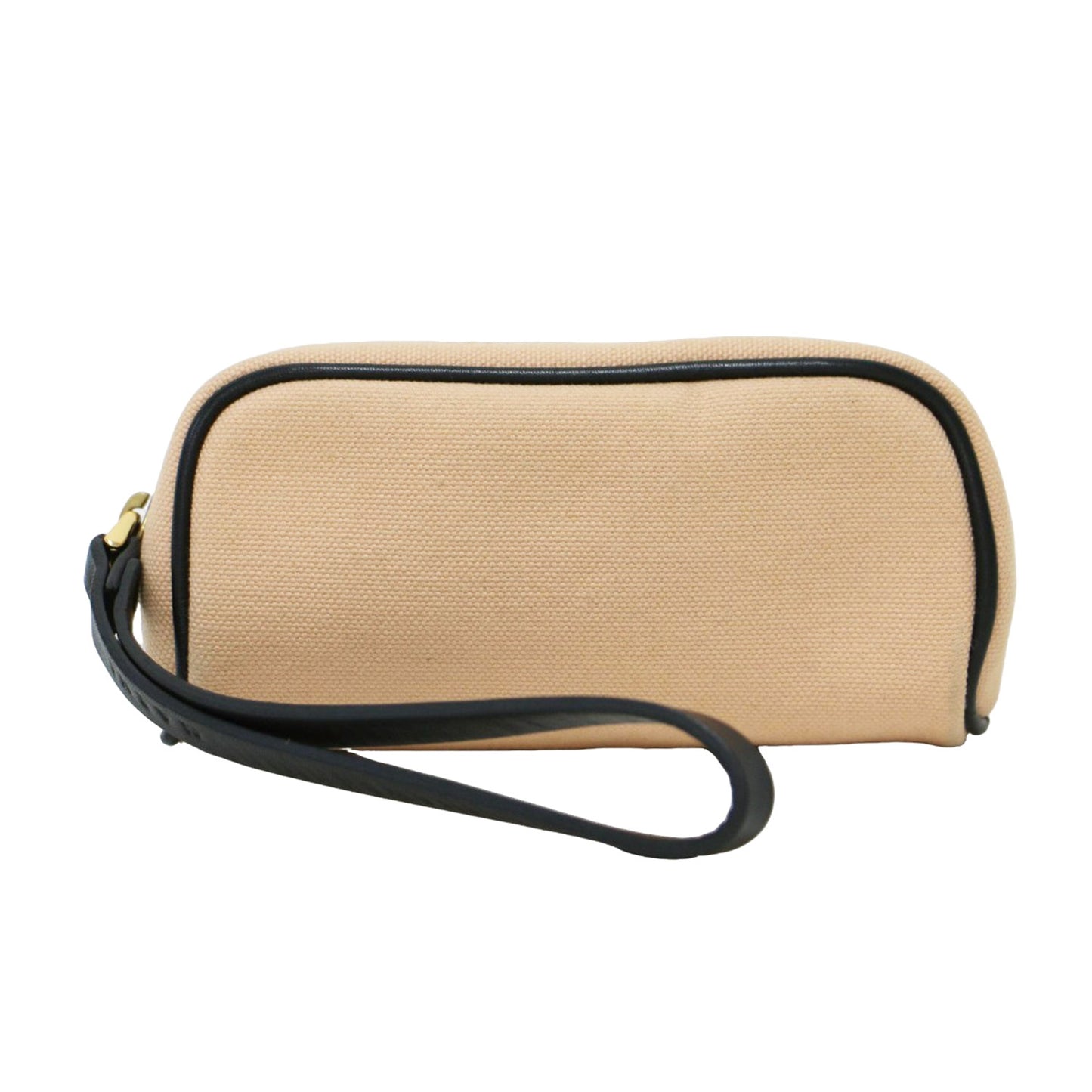 キャンバス ミニポーチ / ラウンドファスナー レザー