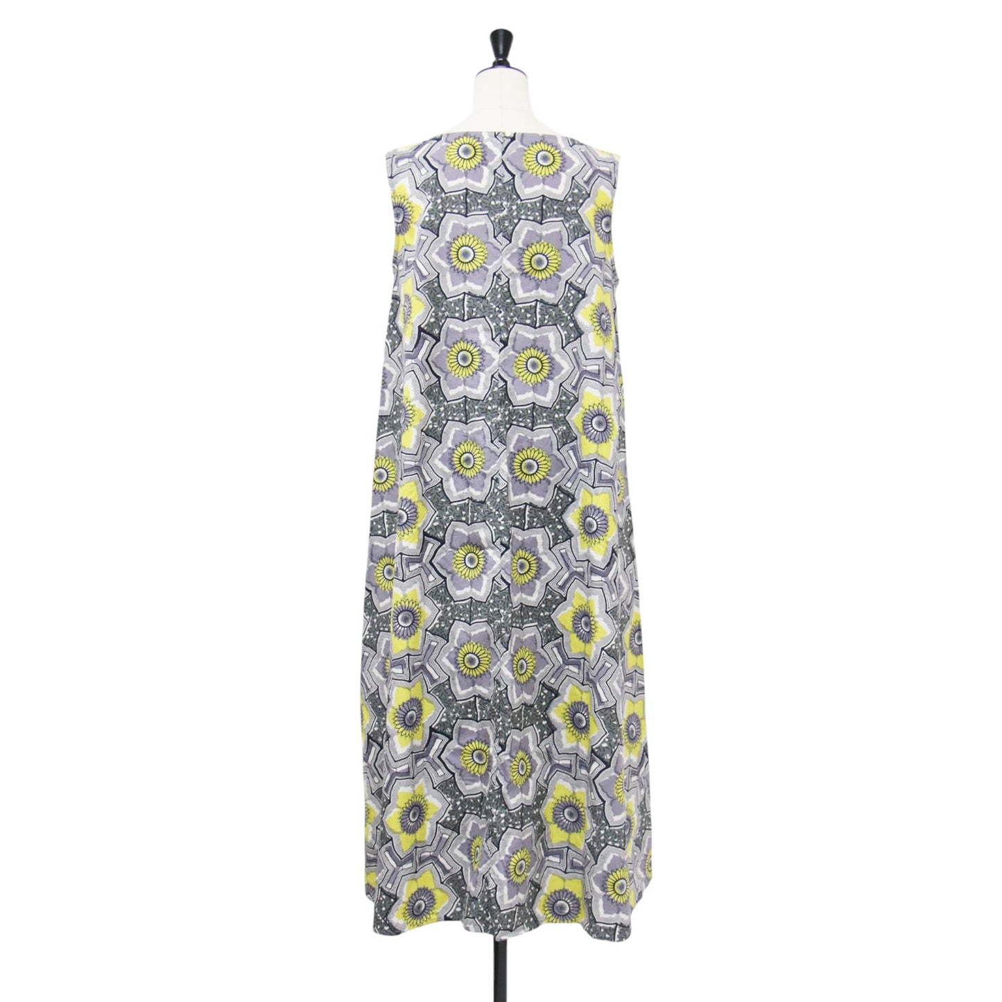 ノースリーブ 総柄 ワンピース / SLEEVELESS LONGDRESS ドレス ロング丈 花柄 Aライン コットン