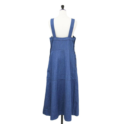 23春夏 デニム オーバーオール ワンピース / ノースリーブ ロング丈 フレア Aライン コットン