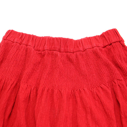 ニット フレア スカート / ロング丈 Aライン タック ギャザー ウエストゴム リネン