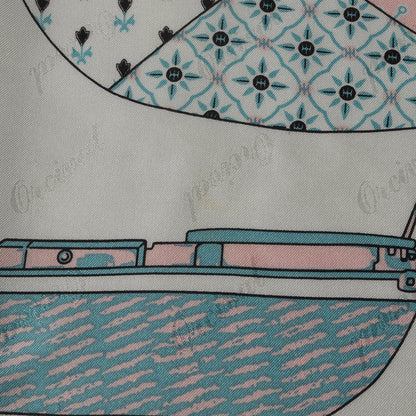 × ORCIVAL シルク ヨットプリント スカーフ / Collage Yacht ブロンドロゴ ジャガード 正方形