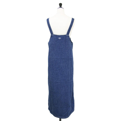 24春夏 デニム ジャンパー スカート ワンピース / サロペット ロング丈 Aライン フレア コットン