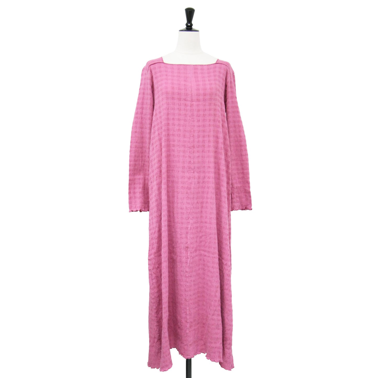 22秋冬 スクエアネック ロングスリーブ ワンピース / Vera ロング丈 フレア Aライン フリル コットン