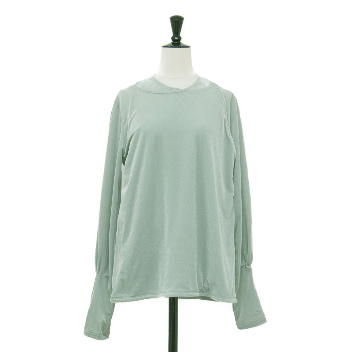 24秋冬 シアー ベロア プルオーバー / SHEER VELOR 長袖 ネックリボン コンパクト スリット タック