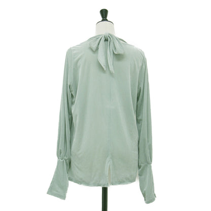 24秋冬 シアー ベロア プルオーバー / SHEER VELOR 長袖 ネックリボン コンパクト スリット タック
