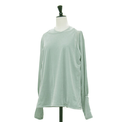 24秋冬 シアー ベロア プルオーバー / SHEER VELOR 長袖 ネックリボン コンパクト スリット タック