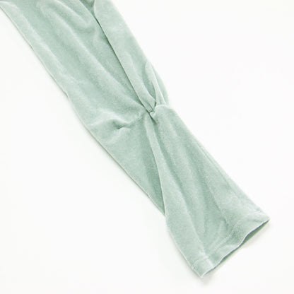 24秋冬 シアー ベロア プルオーバー / SHEER VELOR 長袖 ネックリボン コンパクト スリット タック