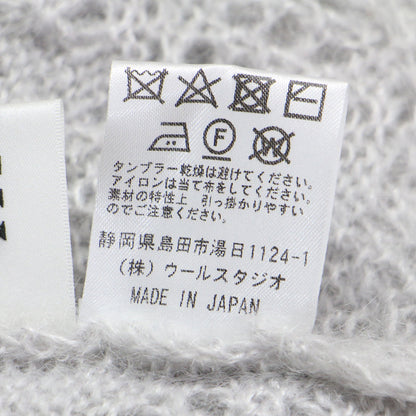 24秋冬 模様編み ホトルネック ヘスト / ニット フレンチスリーブ 幾何学柄 モヘヤ シルク