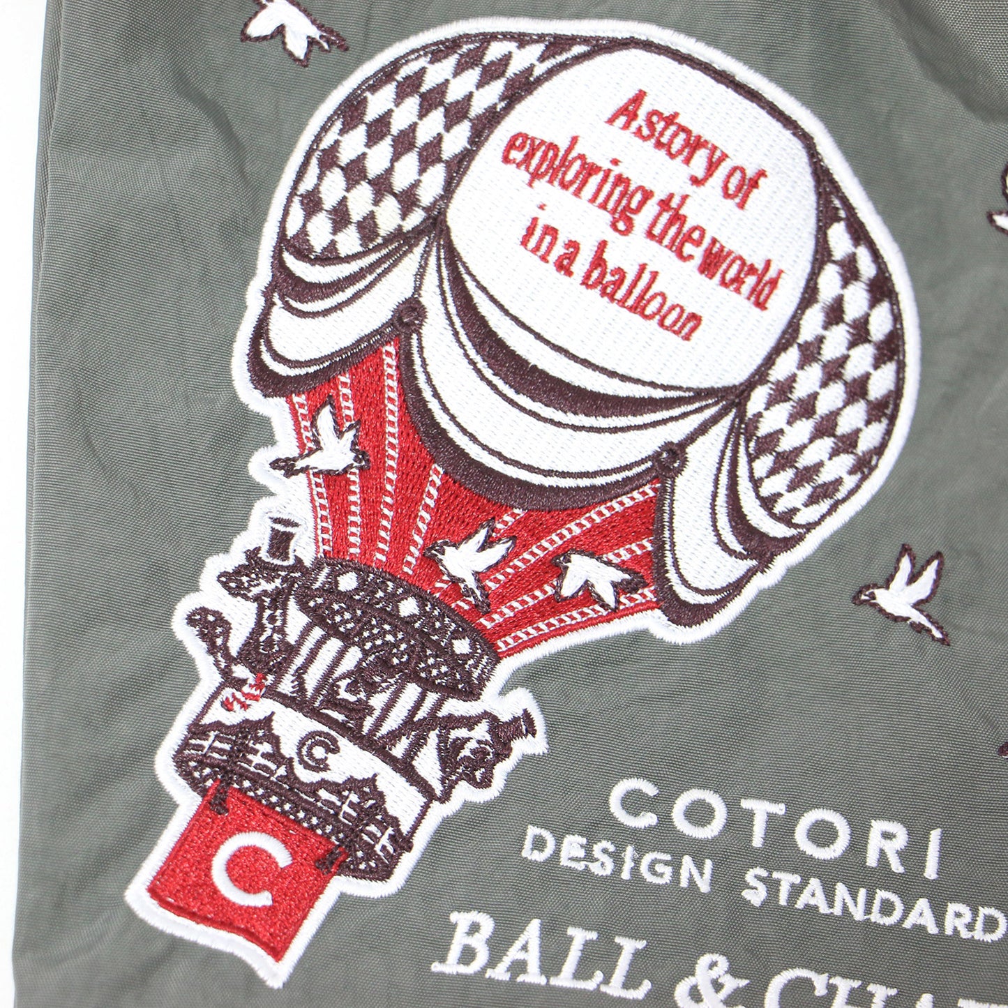 バルーン 気球 刺繍 ミニ ショルダーバッグ / COTORI ポシェット 肩掛け クロスボディ ロープ