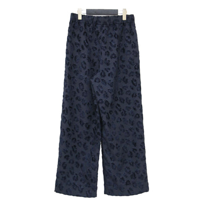 23秋冬 カットジャカード イージー ストレートパンツ / ワイドパンツ レオパード柄 ウエストゴム