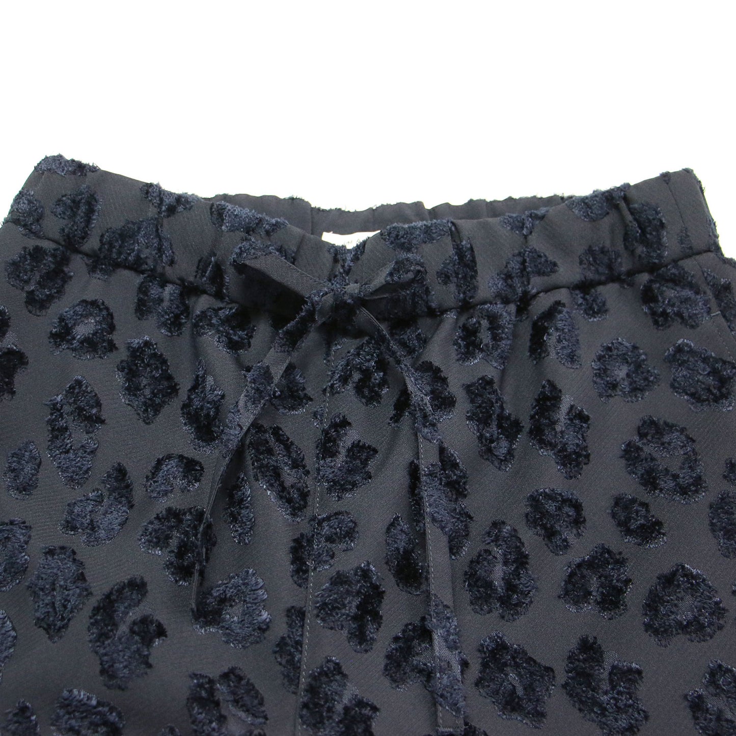 23秋冬 カットジャカード イージー ストレートパンツ / ワイドパンツ レオパード柄 ウエストゴム