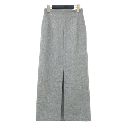 24秋冬 ウール ナイロン フランネル Iライン ナロースカート / タイトスカート ロング丈 スリット