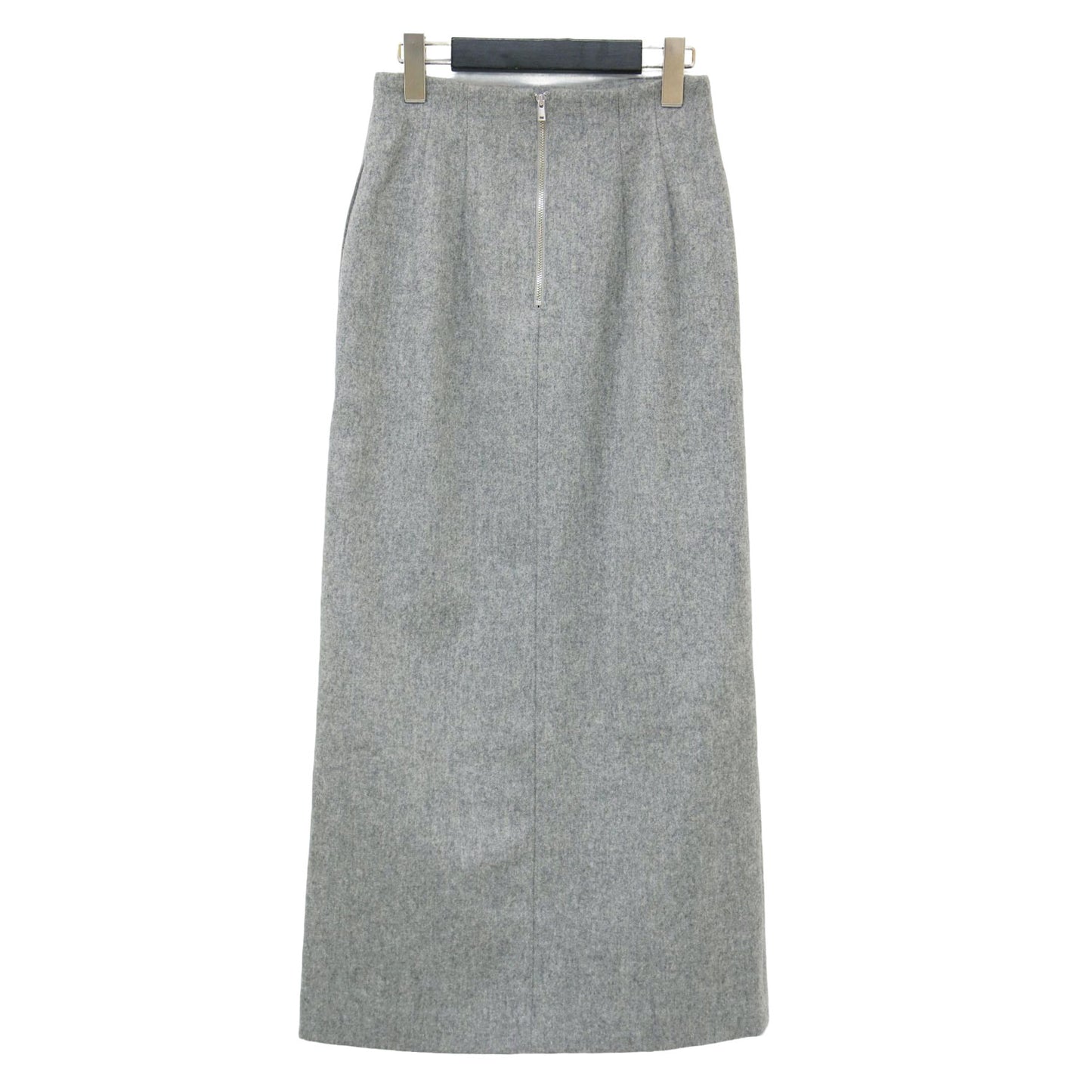 24秋冬 ウール ナイロン フランネル Iライン ナロースカート / タイトスカート ロング丈 スリット