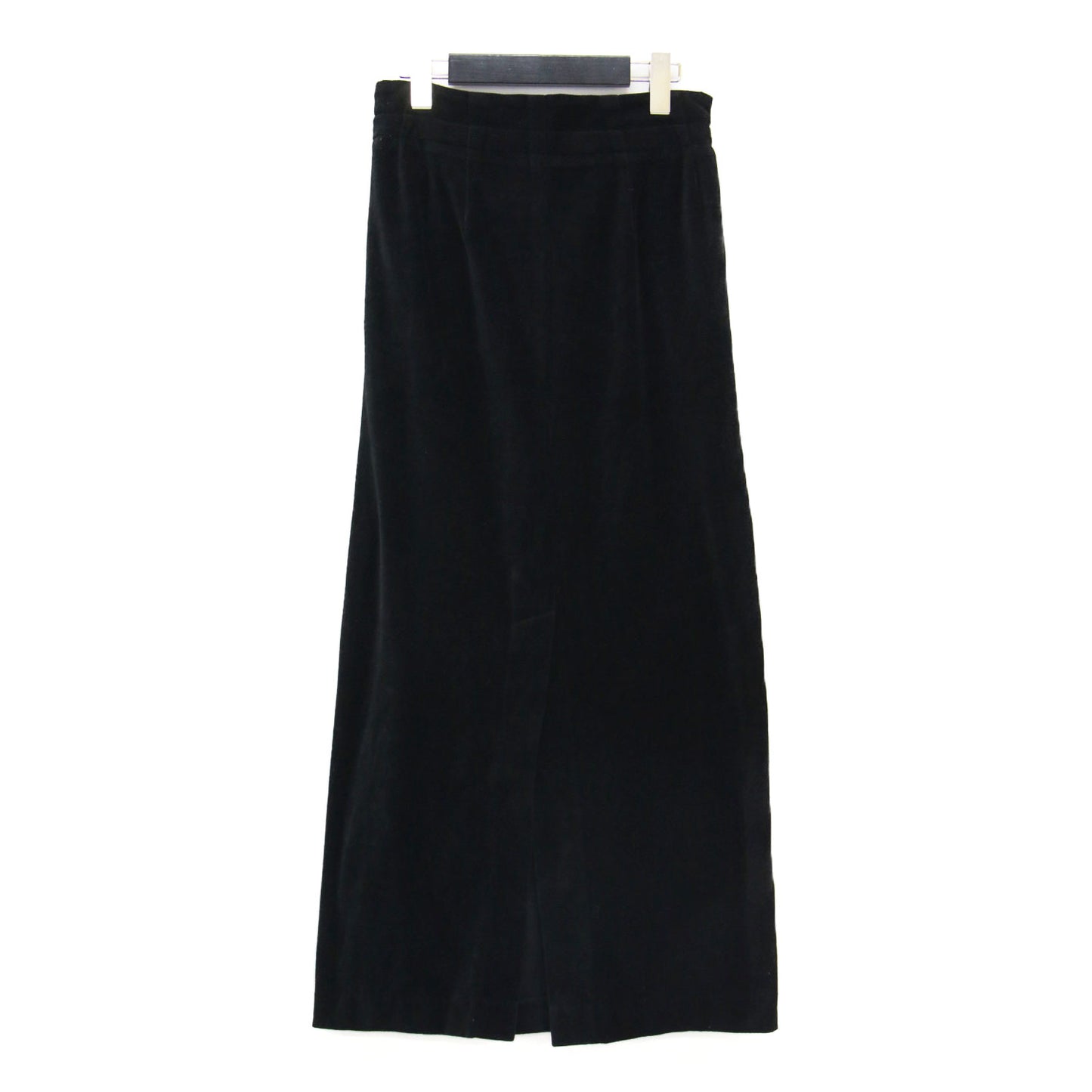 24秋冬 コットン ポリエステル ベロア フロントギャザー ロングスカート / タイトスカート ウエストゴム ストレート タック