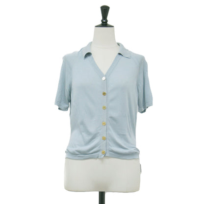 ヴィンテージ ニットシャツ / Vintage プルオーバー Vネック 半袖 ラグラン メタルボタン ハイゲージ シルク