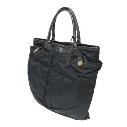 ナイロン レザーハンドル ビジネス トートバッグ / ヘルメットバッグ ショルダーバッグ 肩掛け