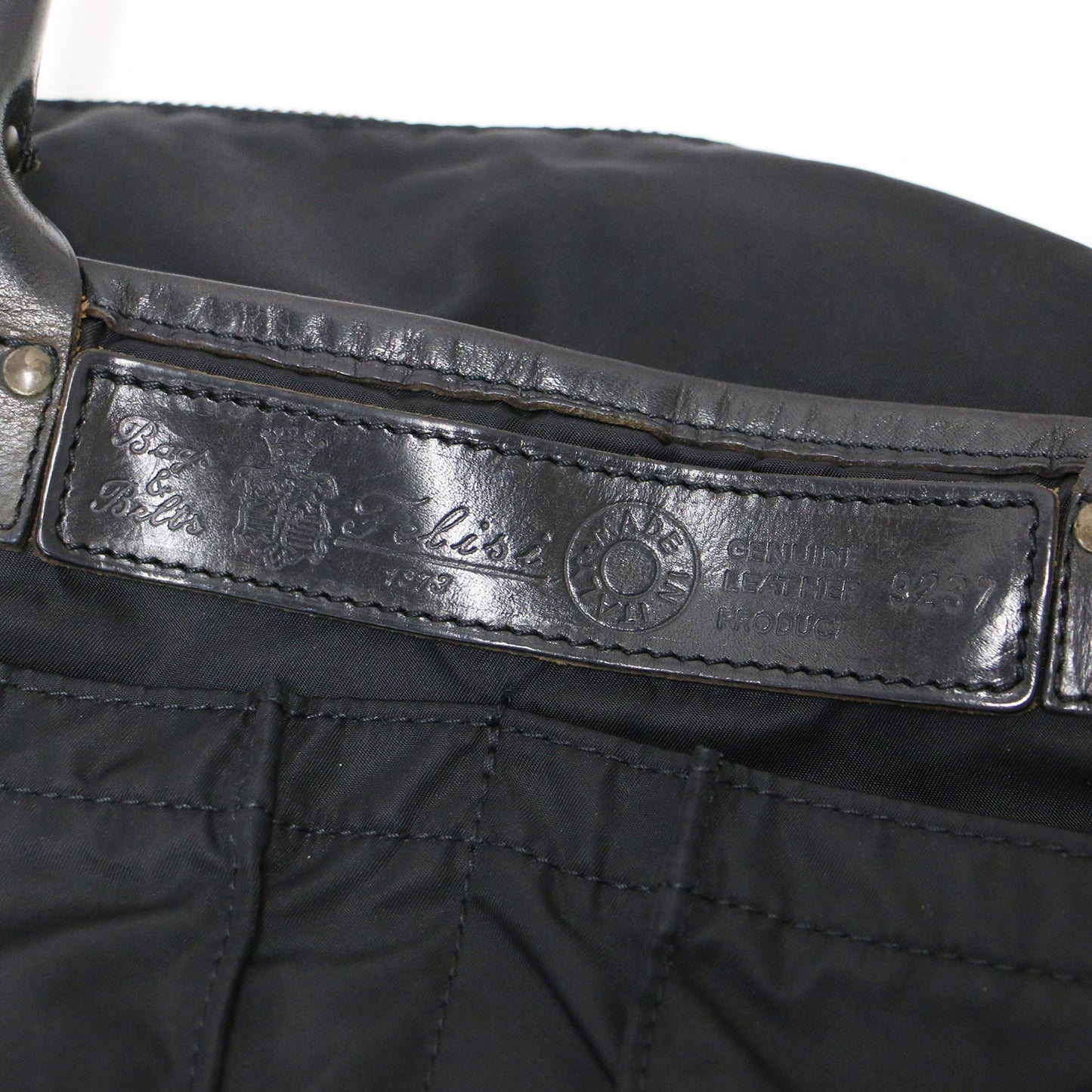 ナイロン レザーハンドル ビジネス トートバッグ / ヘルメットバッグ ショルダーバッグ 肩掛け