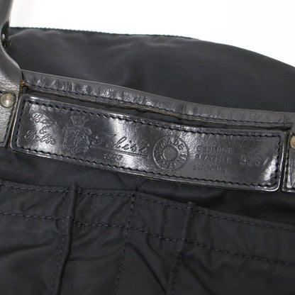 ナイロン レザーハンドル ビジネス トートバッグ / ヘルメットバッグ ショルダーバッグ 肩掛け