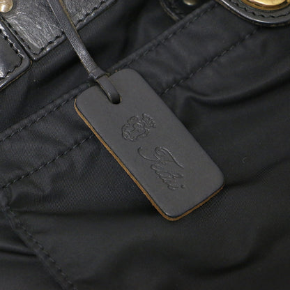 ナイロン レザーハンドル ビジネス トートバッグ / ヘルメットバッグ ショルダーバッグ 肩掛け