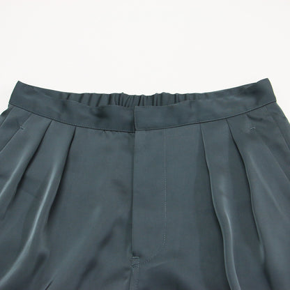 24秋冬 サテン カーゴパンツ / satin cargo pants ワイドパンツ ツータック スピンドル