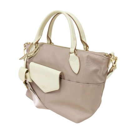 フラップ ナイロン 2WAY トート BAG / ハンド バッグ ショルダー ゴールド金具 バイカラー