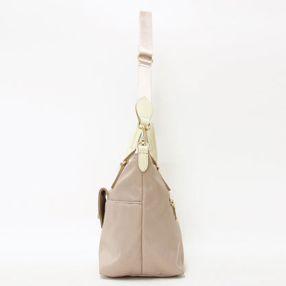 フラップ ナイロン 2WAY トート BAG / ハンド バッグ ショルダー ゴールド金具 バイカラー