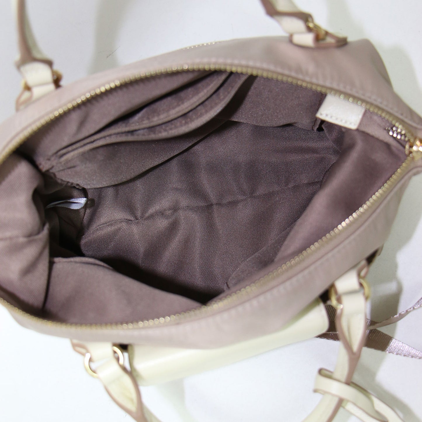 フラップ ナイロン 2WAY トート BAG / ハンド バッグ ショルダー ゴールド金具 バイカラー