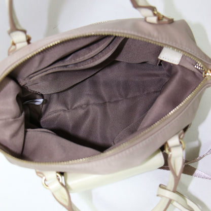 フラップ ナイロン 2WAY トート BAG / ハンド バッグ ショルダー ゴールド金具 バイカラー