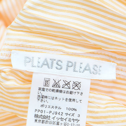 ポケット付き タック ストライプ シャツ / ブラウス 長袖 プリーツ