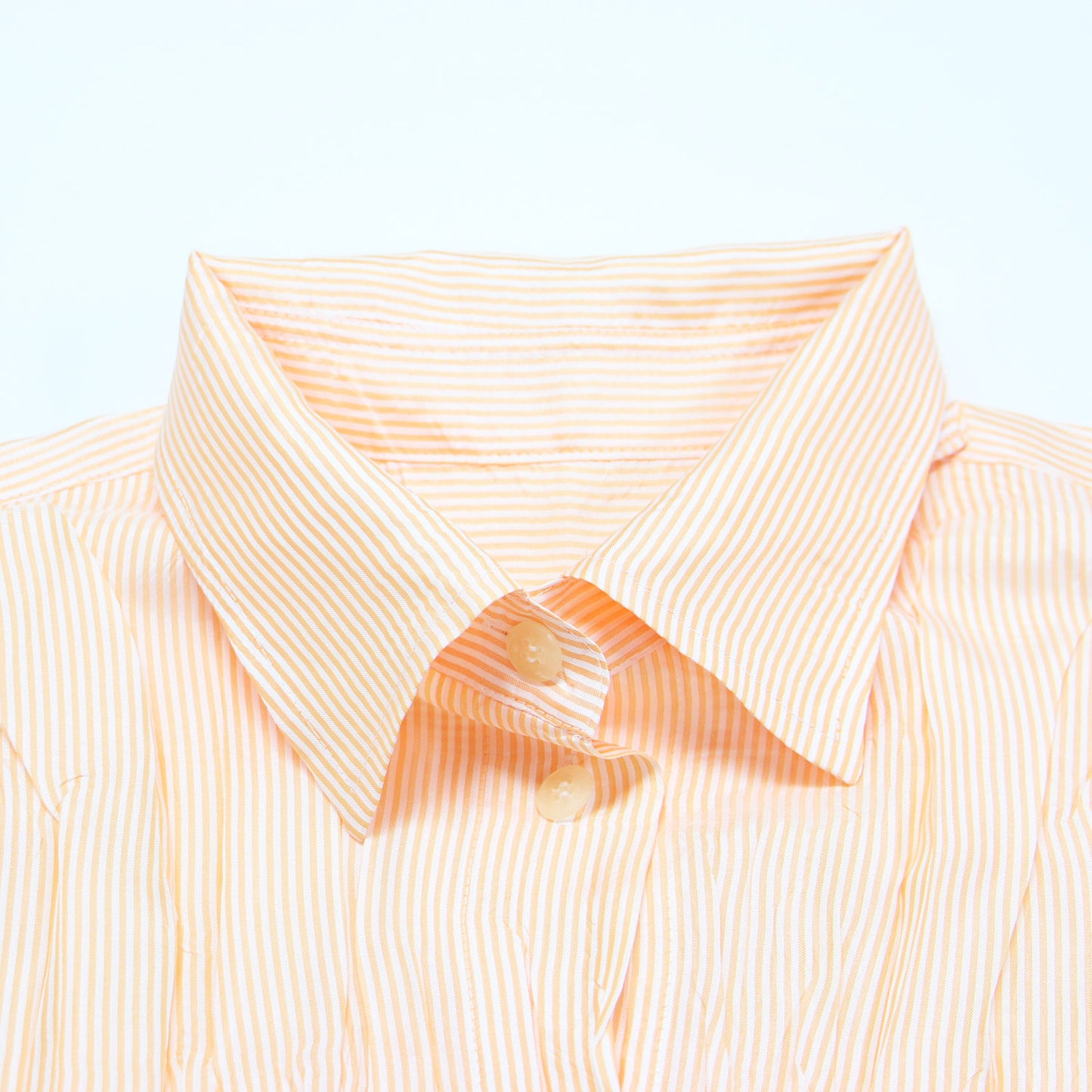 ポケット付き タック ストライプ シャツ / ブラウス 長袖 プリーツ