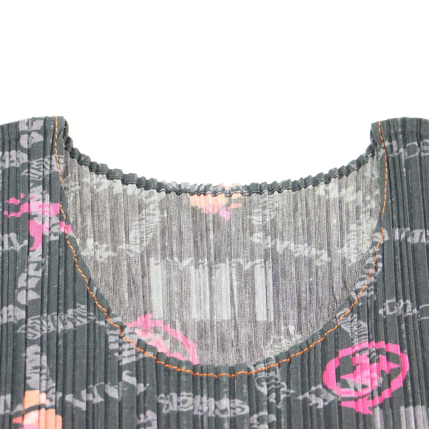 メガマート 総柄 プリーツ ワンピース / 半袖 クルーネック タック フレア Aライン コットン