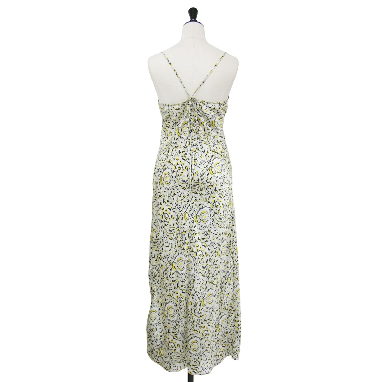 23春夏 ポリエステル プリント ナロー キャミソール ワンピース / ロング丈 Vネック フレア 総柄