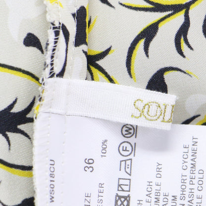 23春夏 ポリエステル プリント ナロー キャミソール ワンピース / ロング丈 Vネック フレア 総柄