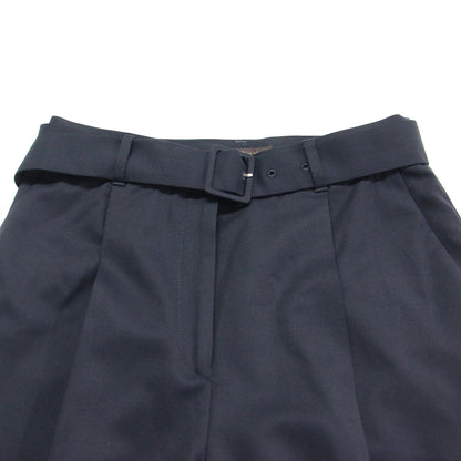 25春夏 ファインウーステッドウール タック ワイドパンツ / ハイウエスト ウエストベルト センタープレス ストレッチ