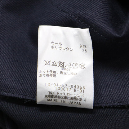 25春夏 ファインウーステッドウール タック ワイドパンツ / ハイウエスト ウエストベルト センタープレス ストレッチ