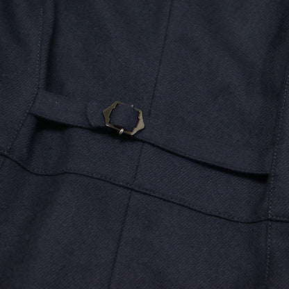 23秋冬 ストレッチボタニー Vネック ジャンパースカート / ワンピース ロング ベスト スカート ドッキング バックル ウール