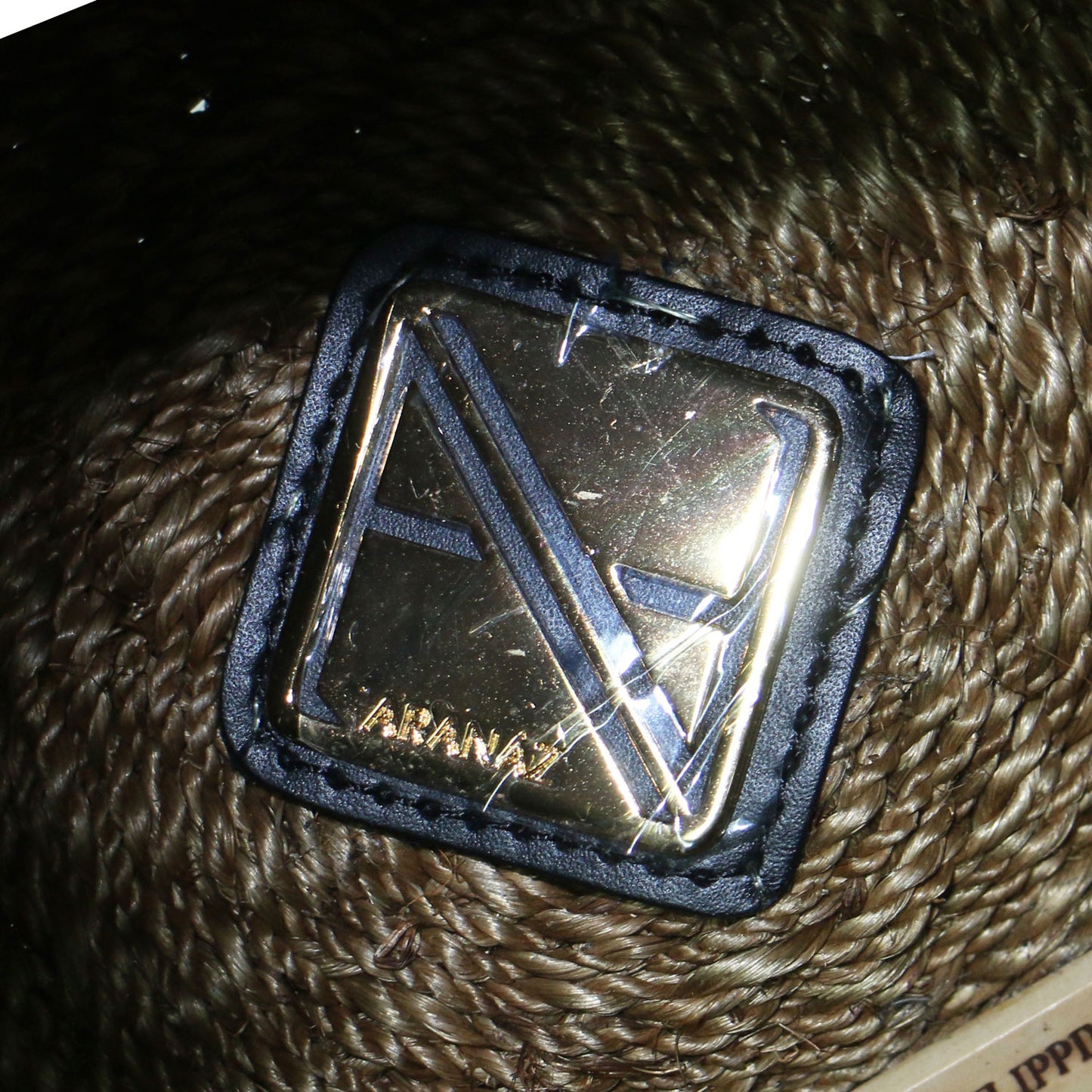 レザーハンドル ボーダー柄 カゴバッグ / ハンドバッグ トートバッグ 天然素材