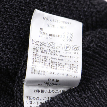 22春夏 バックスリット ホールガーメント プルオーバー / ニット 半袖 クルーネック ドロップショルダー コットン