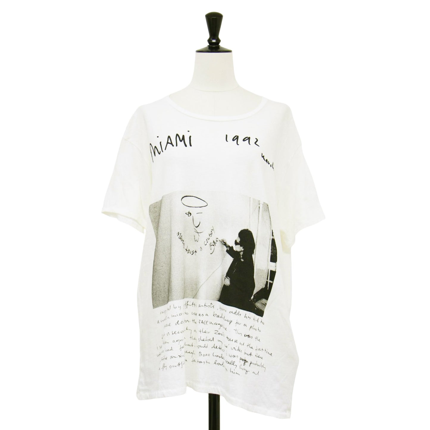 20秋冬 英字 プリント Tシャツ / カットソー 半袖 クルーネック オーバーサイズ コットン ウール