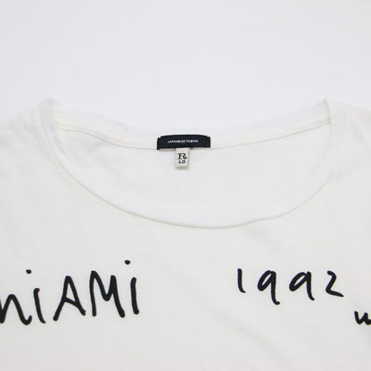 20秋冬 英字 プリント Tシャツ / カットソー 半袖 クルーネック オーバーサイズ コットン ウール