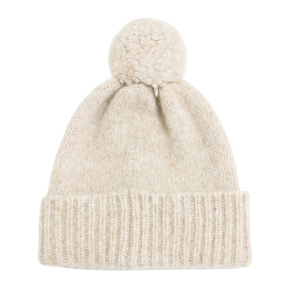 ウール ニット キャップ / 帽子 ビーニー ポンポン ロゴ