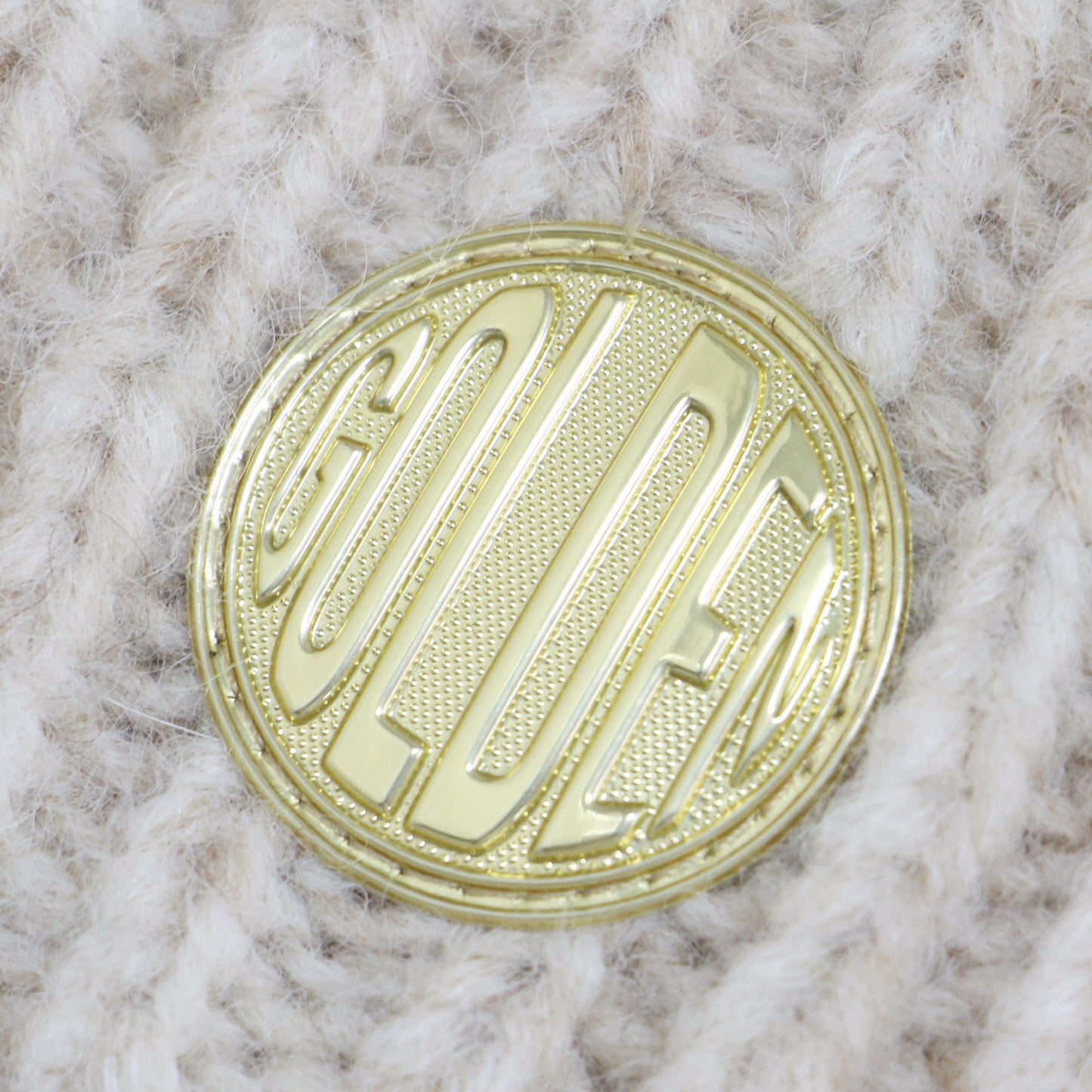 ウール ニット キャップ / 帽子 ビーニー ポンポン ロゴ