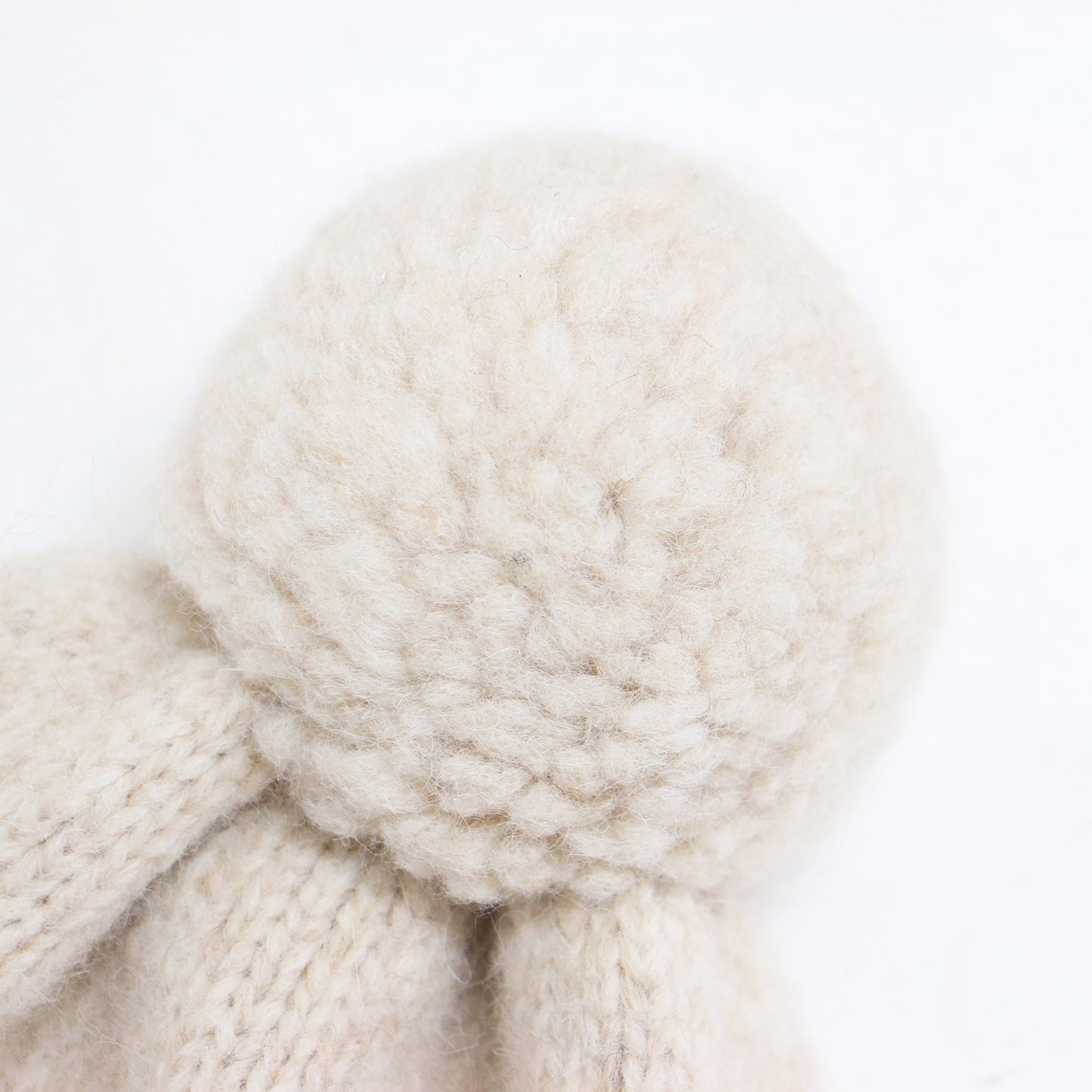 ウール ニット キャップ / 帽子 ビーニー ポンポン ロゴ