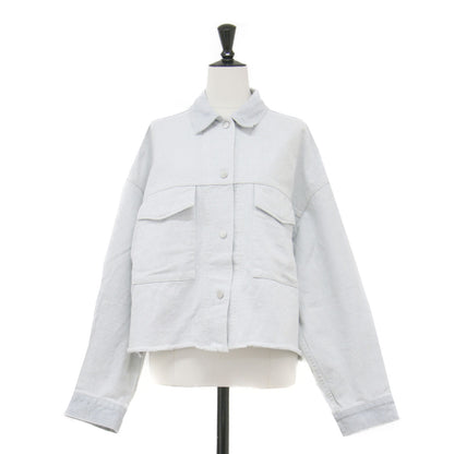 23秋冬 ブリーチデニム シャツ / BleachDENIM ジャケット 長袖 ドロップショルダー ワイド スナップボタン コットン ウォッシャブル