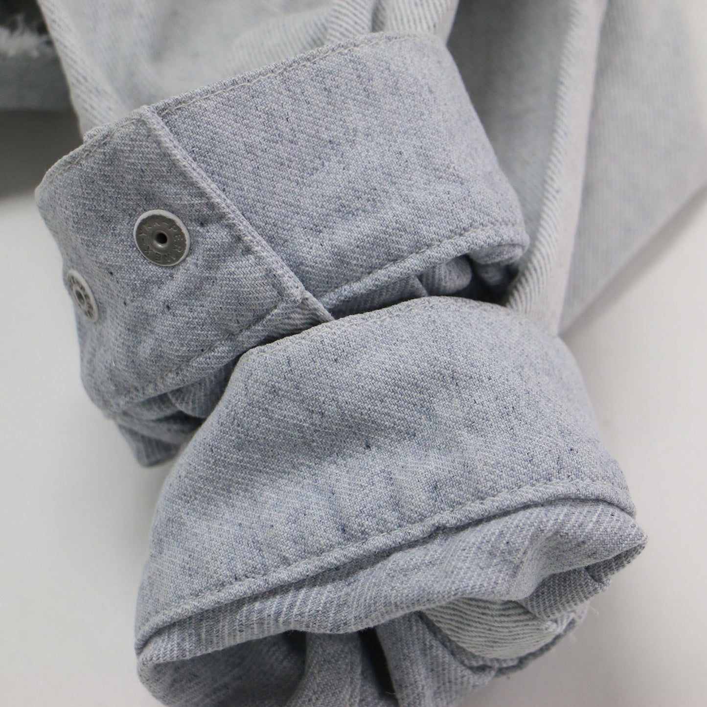 23秋冬 ブリーチデニム シャツ / BleachDENIM ジャケット 長袖 ドロップショルダー ワイド スナップボタン コットン ウォッシャブル