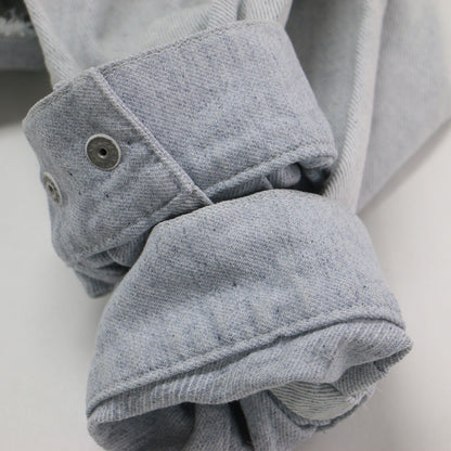 23秋冬 ブリーチデニム シャツ / BleachDENIM ジャケット 長袖 ドロップショルダー ワイド スナップボタン コットン ウォッシャブル