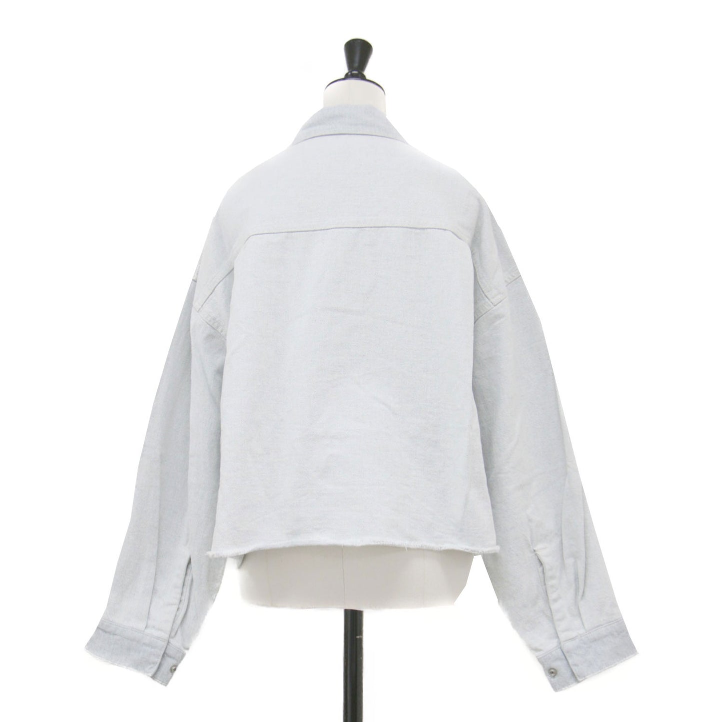 23秋冬 ブリーチデニム シャツ / BleachDENIM ジャケット 長袖 ドロップショルダー ワイド スナップボタン コットン ウォッシャブル