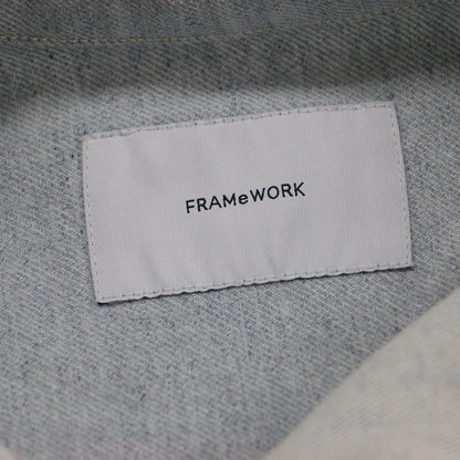 23秋冬 ブリーチデニム シャツ / BleachDENIM ジャケット 長袖 ドロップショルダー ワイド スナップボタン コットン ウォッシャブル